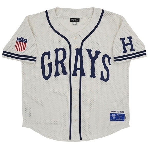 #20 Homestead Grays Mesh Button Down Jersey - Picture 9 of 12
